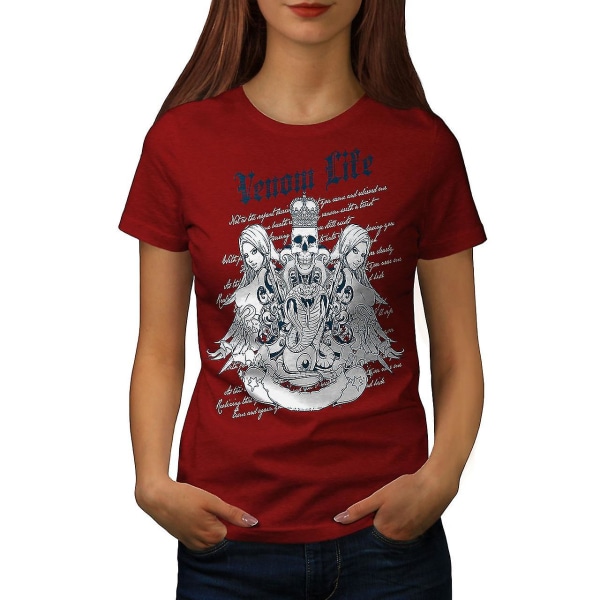 Venom Life Queen Skull Dam Röd-skjorta 3XL