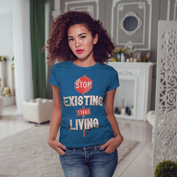 Sluta existera Live Kvinnor Royal Bluet-shirt L