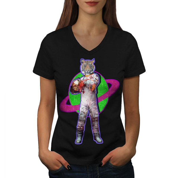 Tiger Cosmos Galaxy T-shirt för kvinnor XL
