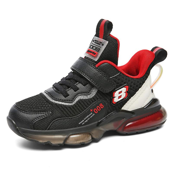 Sneakers för barn Andas löparskor Mode Sportskor för pojkar 2D1688 BlackRed 31