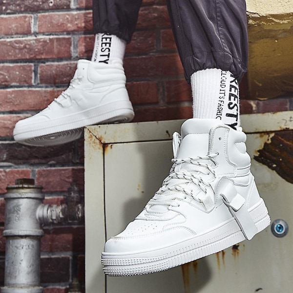 Sport löparskor för män Mode High-Top Casual Skor J186 White 42