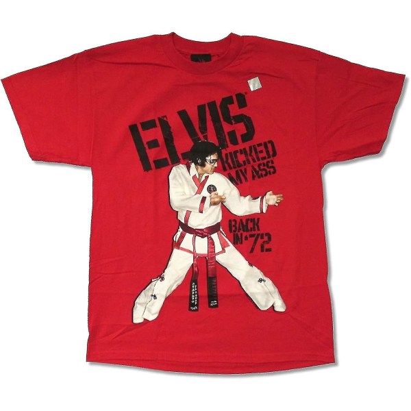 Zion Vuxen Elvis Presley Karate Röd T-shirt 2XL