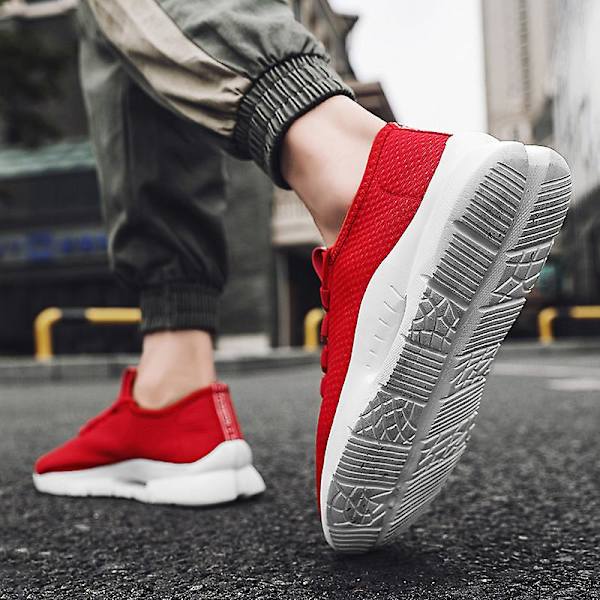 Herrskor Lättviktssneakers som andas Löparskor 2C009 Red 39