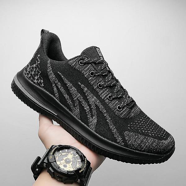 Herr Fly Weaving Sneakers Andas löparskor Mode Sportskor 3A706 Black 41