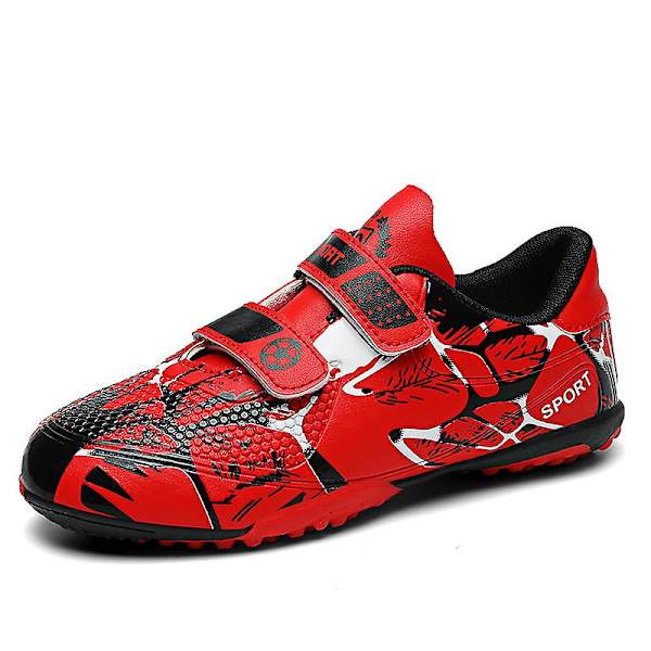 Fotbollsskor för barn Halkfria fotbollsskor Klossar Gräs Fotbollssneakers Yj166 Red 34