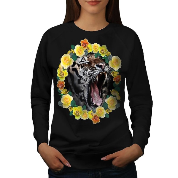Tiger Flowers Kvinnor Blacksweatshirt L