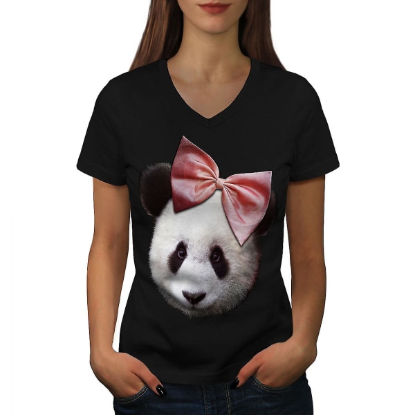 Panda Ribbon Söt T-shirt för kvinnor 3XL