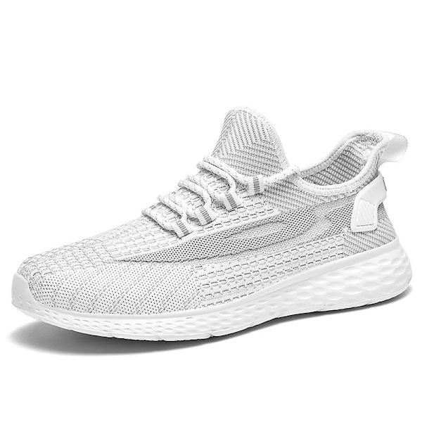 Herr Casual Bekväma Sneakers Andas löparskor 6937 White 41