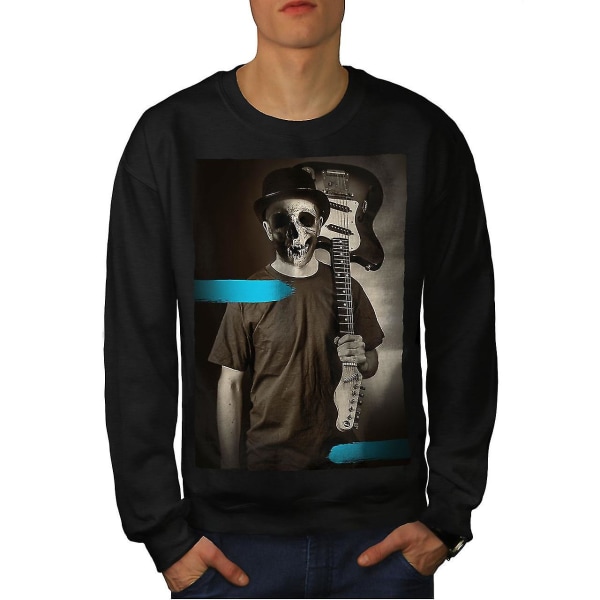 Bass Guitar Skull Herr Blacksweatshirt S