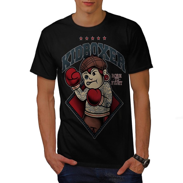 Boxning Fighting Sport Män Blackt-shirt S
