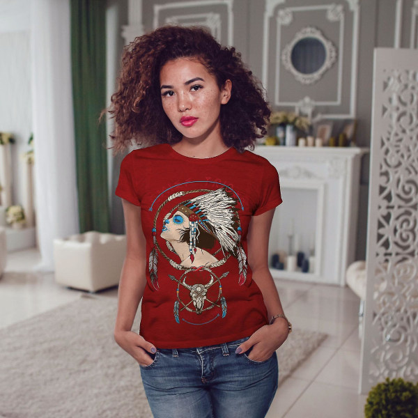 Chief Girl Art Fashion Women Redt-shirt XL