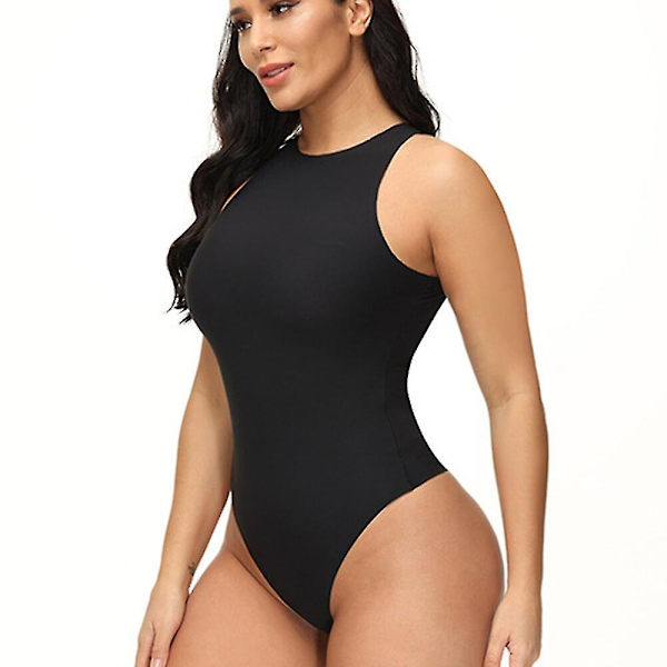 Damer ärmlösa Shapewear Bodysuit Rem Seamless String Bottom Shapewear Seamless Underwear Sexiga underkläder Osynlig Body Shaper,svart M