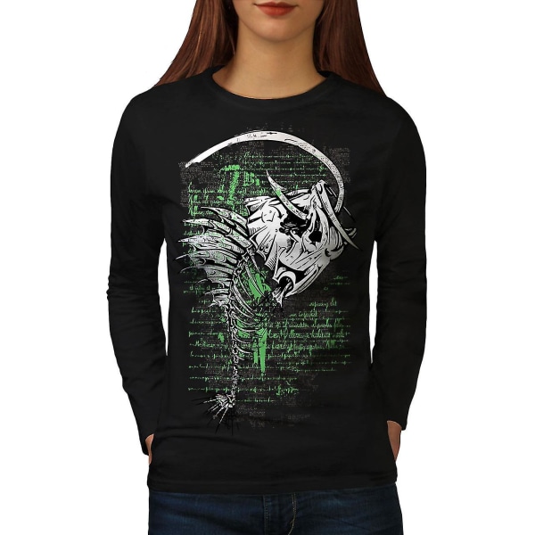 Fiske Cool Dead Women Blacklong Sleeve T-shirt | Wellcoda XL