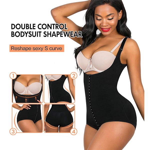 Lequeen Body Shaper Dam Waist trainer Butt Lifter Platt Mage Bantning Binders Body Slida Magen Dra Korsett Trosor Shapewear,blcack4 XXXL