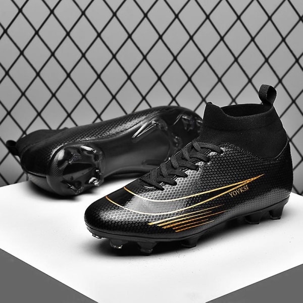 Fotbollsskor för män Höga fotbollsskor för vuxna Grästräning Sport Skor Sneakers 2Jz81A Black 44
