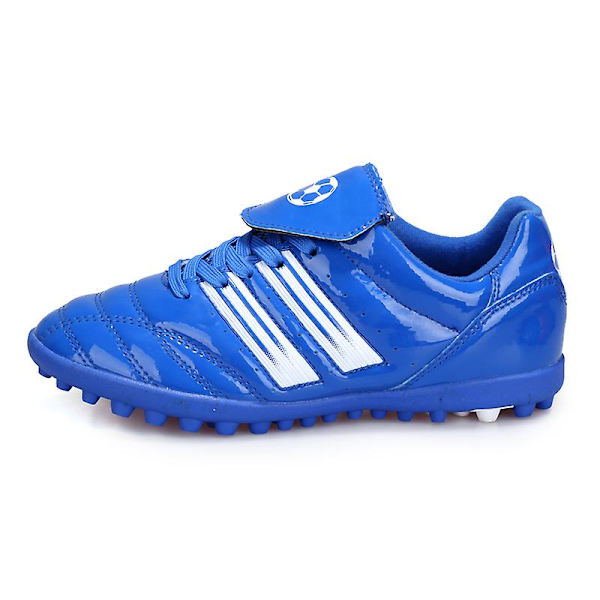 Pojkar Fotbollsskor Spikes Fotbollsskor för ungdomar Ankelstövlar Atletisk Sneaker 3C26005 Blue 34