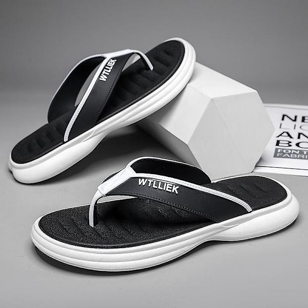 Herrflip-flops stringtrosor Sandaler Komforttofflor för stranden 3C8128 Black 41