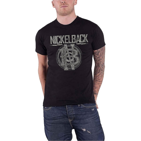 Nickelback T-shirt Band Logotyp Circle Officiell Herr Svart Storlek Xl 3XL