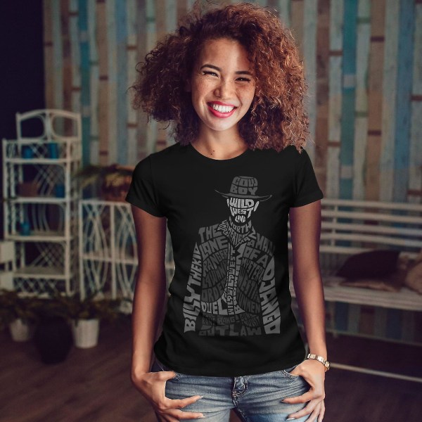 Wild West Cowboy Women Blackt-shirt L