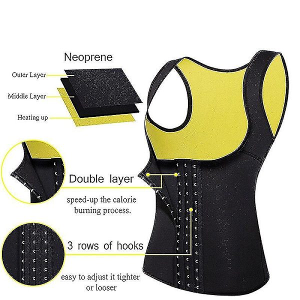 Waist trainer för kvinnor Korsettväst Binder Shapers Korsett Shapewear Waist trainer Kroppsformare Magkontroll Modelleringsgördel, gul M