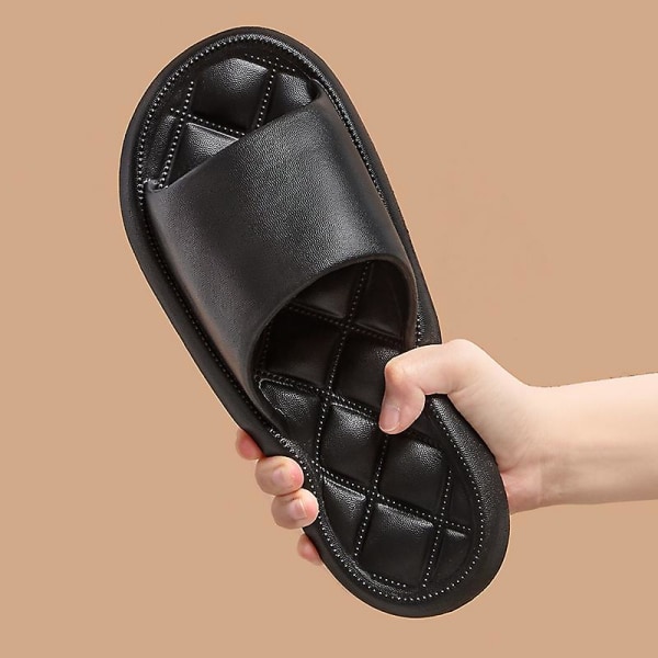 Strandtofflor för män Modesandaler Utomhus Halkfria inomhusskor 3B0677 Black 38-39