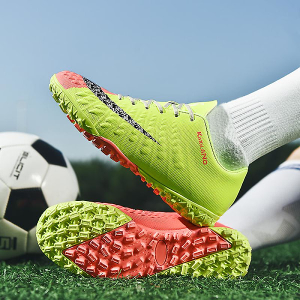 Fotbollsskor för män Fotbollsskor med hög ankel för vuxna Grästräning Sport Skor Sneakers 3B1769-1 OrangeYellow 39