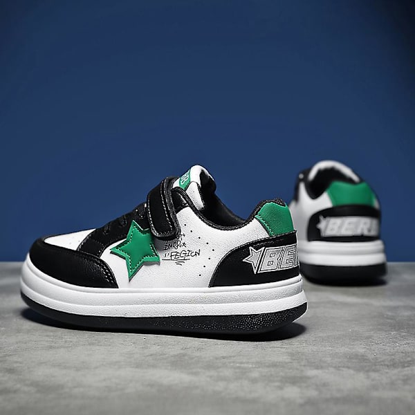 Pojkar Flickor Sneakers Andas Skateboarding Skor Barn Löparskor 2366 BlackGreen 30