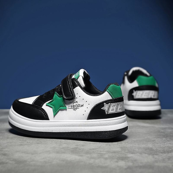 Pojkar Flickor Sneakers Andas Skateboarding Skor Barn Löparskor 2366 BlackGreen 34