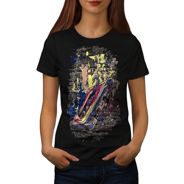 Kassettspel Rockmusik Kvinnor Blackt-shirt | Wellcoda XXL