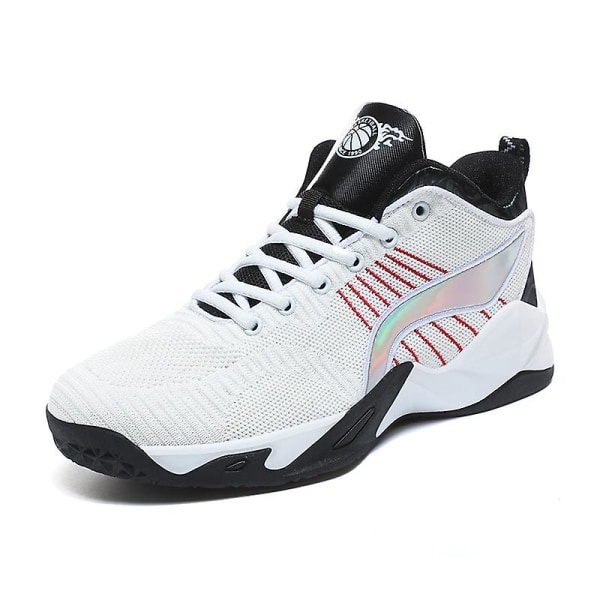 Basketskor för män Aldult Bekväma Sneakers Utomhussportskor 3B9600 White 43