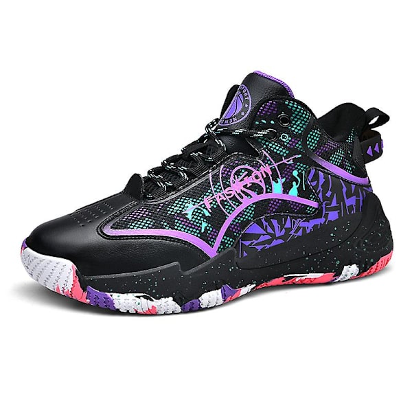 Basketskor för män Aldult Bekväma Sneakers Utomhussportskor 3B056 BlackPurple 37