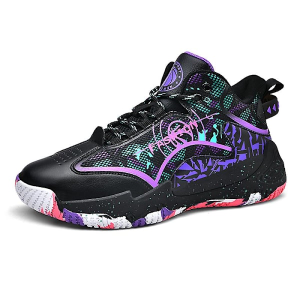 Basketskor för män Aldult Bekväma Sneakers Utomhussportskor 3B056 BlackPurple 43