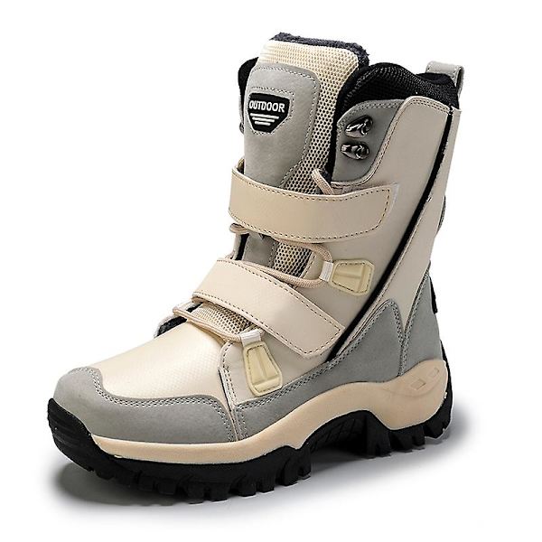 Dam vintersnöskor Vattentåliga skor Anti-halk Casual Lätt vandringskänga S555 Beige 37