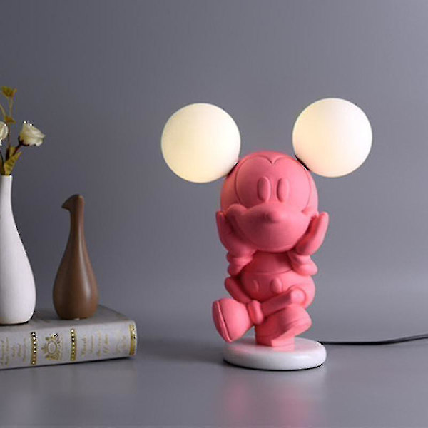 Tecknad mus Bordslampa Designer Vardagsrum Barnens Prinsessrum Sänglampa (rosa ludd)
