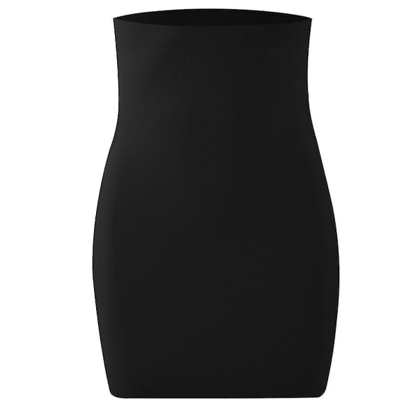 Hög midja Magkontroll Slips Kvinna Sömlös Bantning Halv Slip Underkläder Shapewear Body Shaper Underklänning Underklänning Shapers, svart L