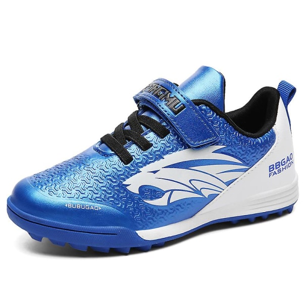 Fotbollsskor för barn Spikes Fotbollsskor för pojkar Ankelstövlar Atletisk Sneaker 3C21707 Blue 39