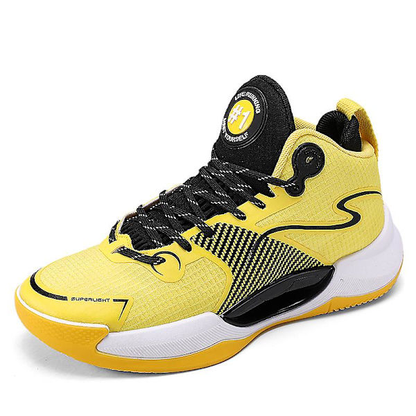 Basketskor för män Mode Halkfria sneakers Sportskor som andas 3Ag001 Yellow 44