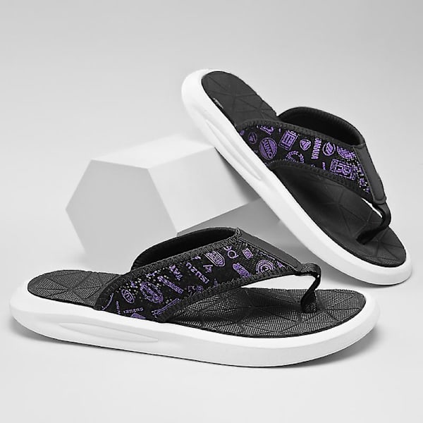Herrflip-flops stringtrosor Sandaler Komforttofflor för stranden 3C23313 Purple 41