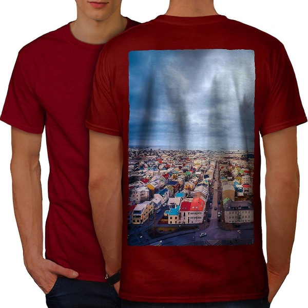 Foto från Sky Art City Män T-shirt tillbaka XL