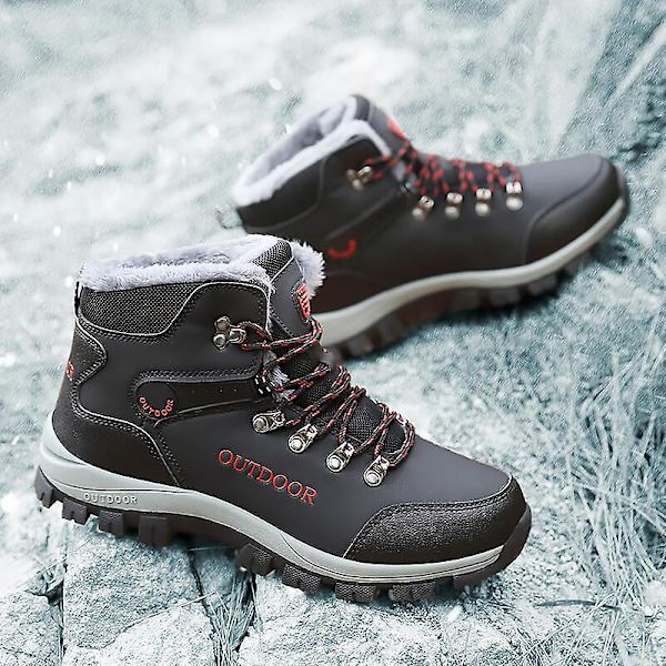 Vintersnöskängor för män Halkfri Casual Lätt vandringskänga 2099 Black 41