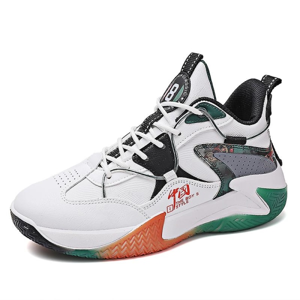 Basketskor för män Mode Halkfria sneakers Sportskor som andas Yjk808 WhiteGreen 44