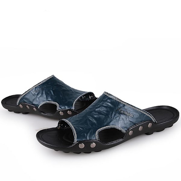 Herrtofflor Halkfria sandaler Mode strandskor för kvinnor q7 Blue 41