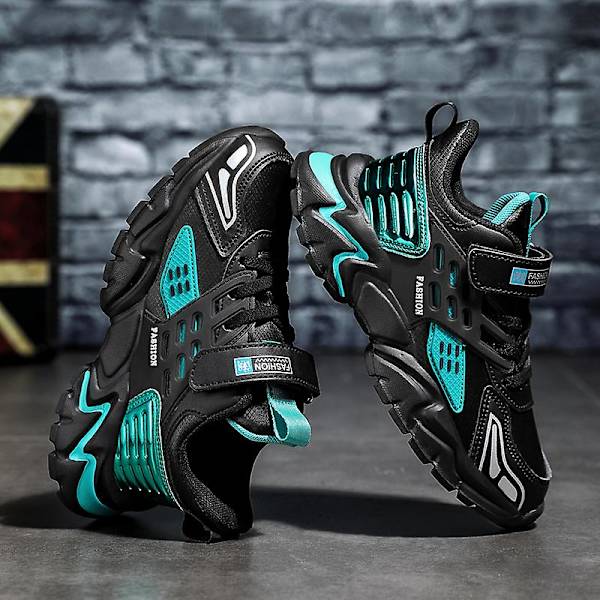 Barn Sneakers Andas löparskor Pojkar Flickor Mode Sportskor R2022 BlackBlue 34
