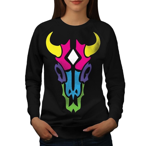 Cow Skull Women Blacksweatshirt XXL