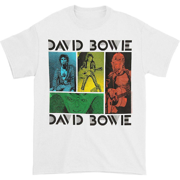 David Bowie T-shirt med färgade kvadrater L