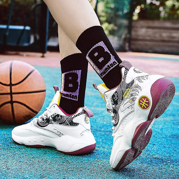 Basketskor för män Andas Sneakers Löparskor 3Aha502 WhiteYellow 40