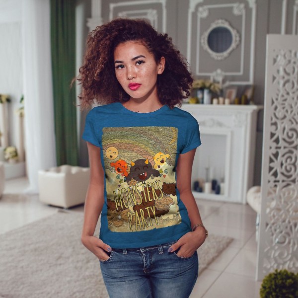 Monster Party Söt Kunglig T-shirt för kvinnor 3XL