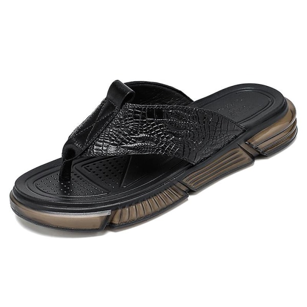 Herrtofflor Kohudssandaler Flip-flops Mode Beach Shoes 1G2110 37