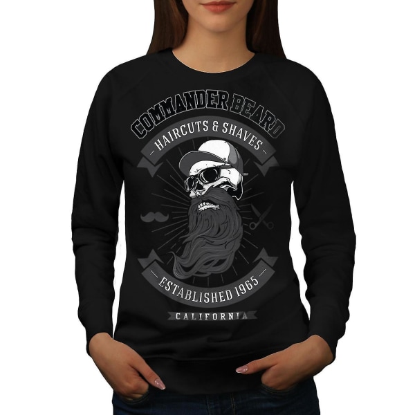 Commander Beard Women Blacksweatshirt XL