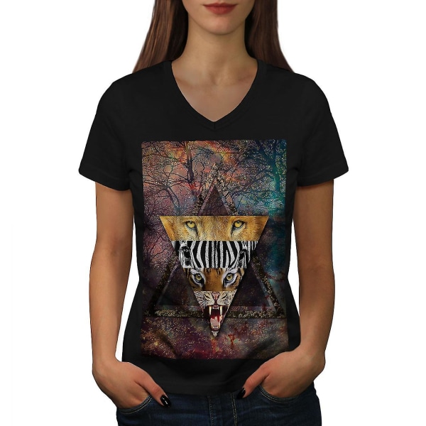 Lion Animal Women T-shirt M